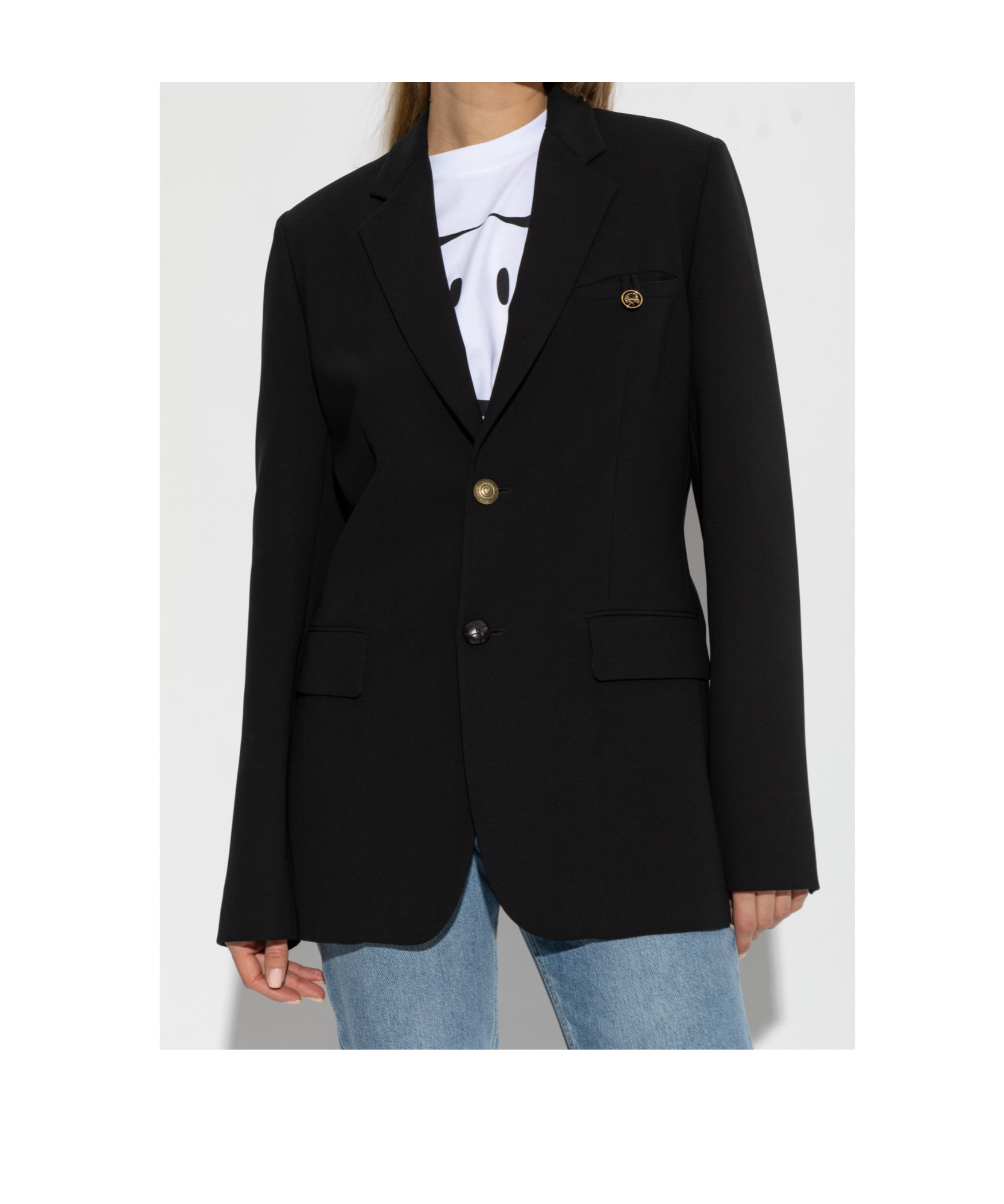Moschino Crepe Blazer In Black