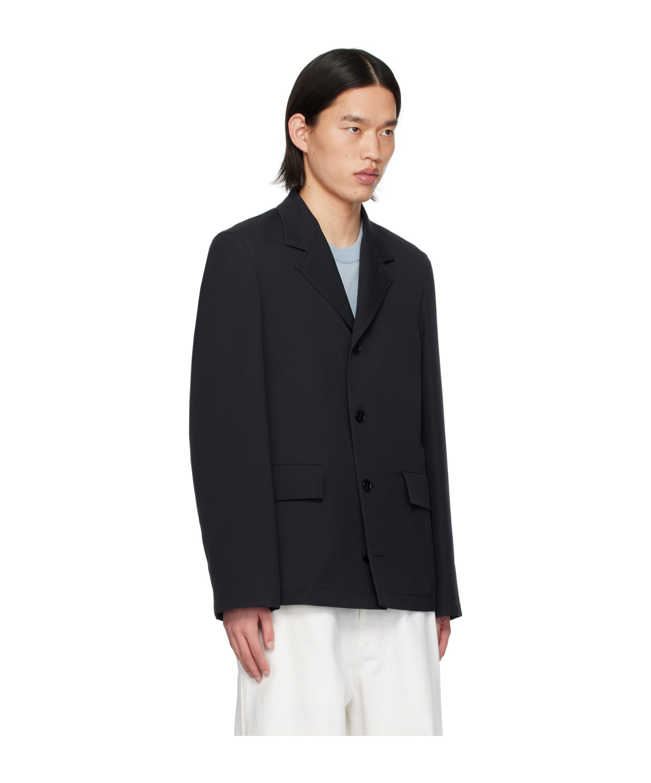 Jil Sander Men's Solid Suit Jacket In Black