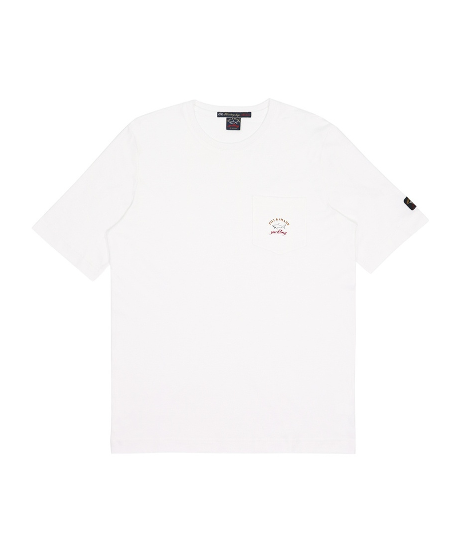Shop Paul & Shark Logo Round-neck T-shirt In White
