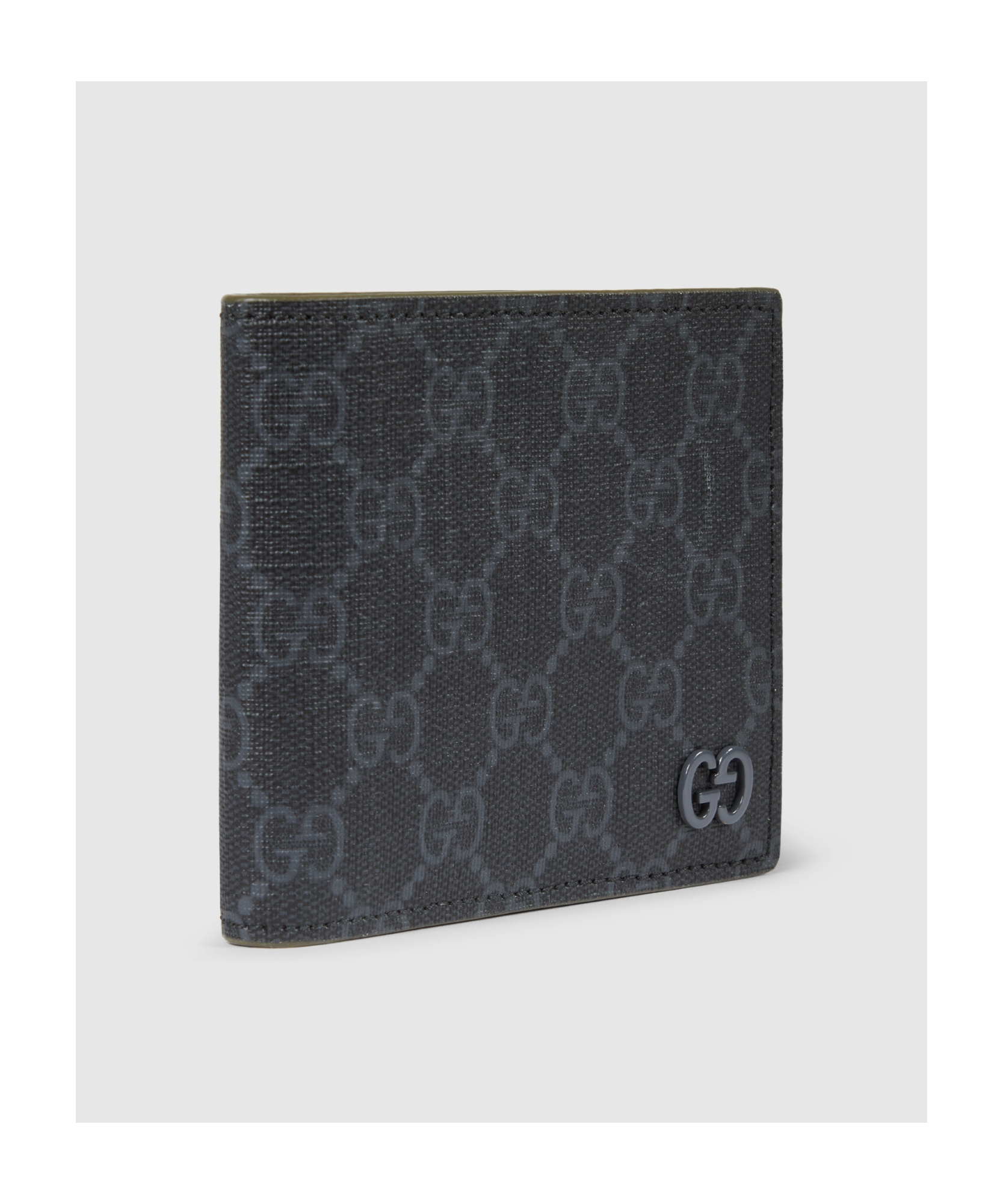 Gucci Blue Interior Gg Bi-fold Wallet In Black