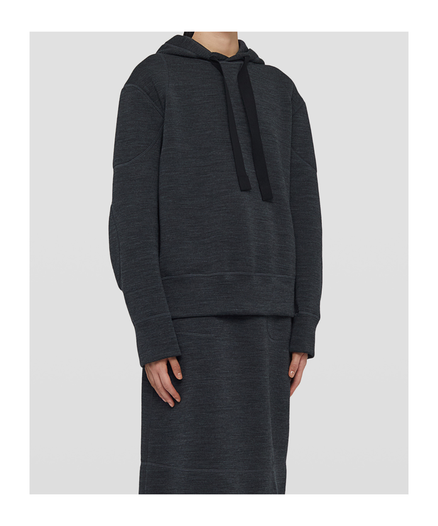 Jil Sander Wool Hoodie In Black