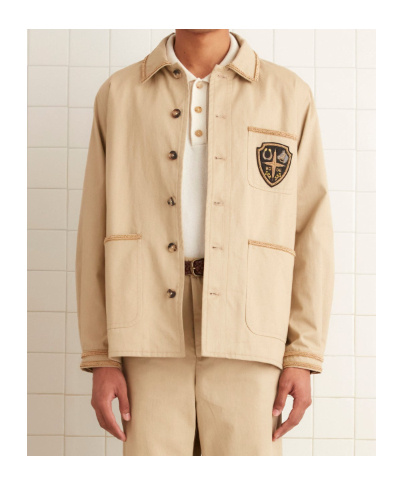 Bode Embroidered Patch Jacket In Neutral