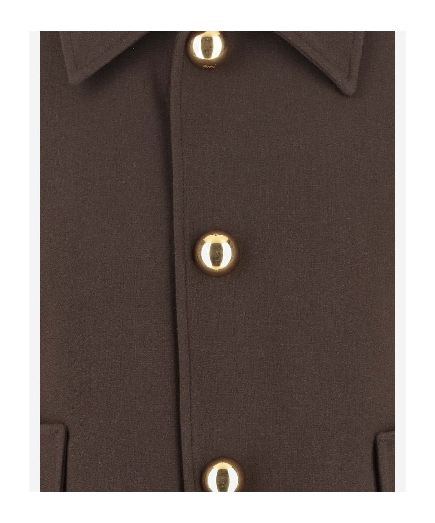 Ami Alexandre Mattiussi Long-sleeved Casual Jacket In Brown