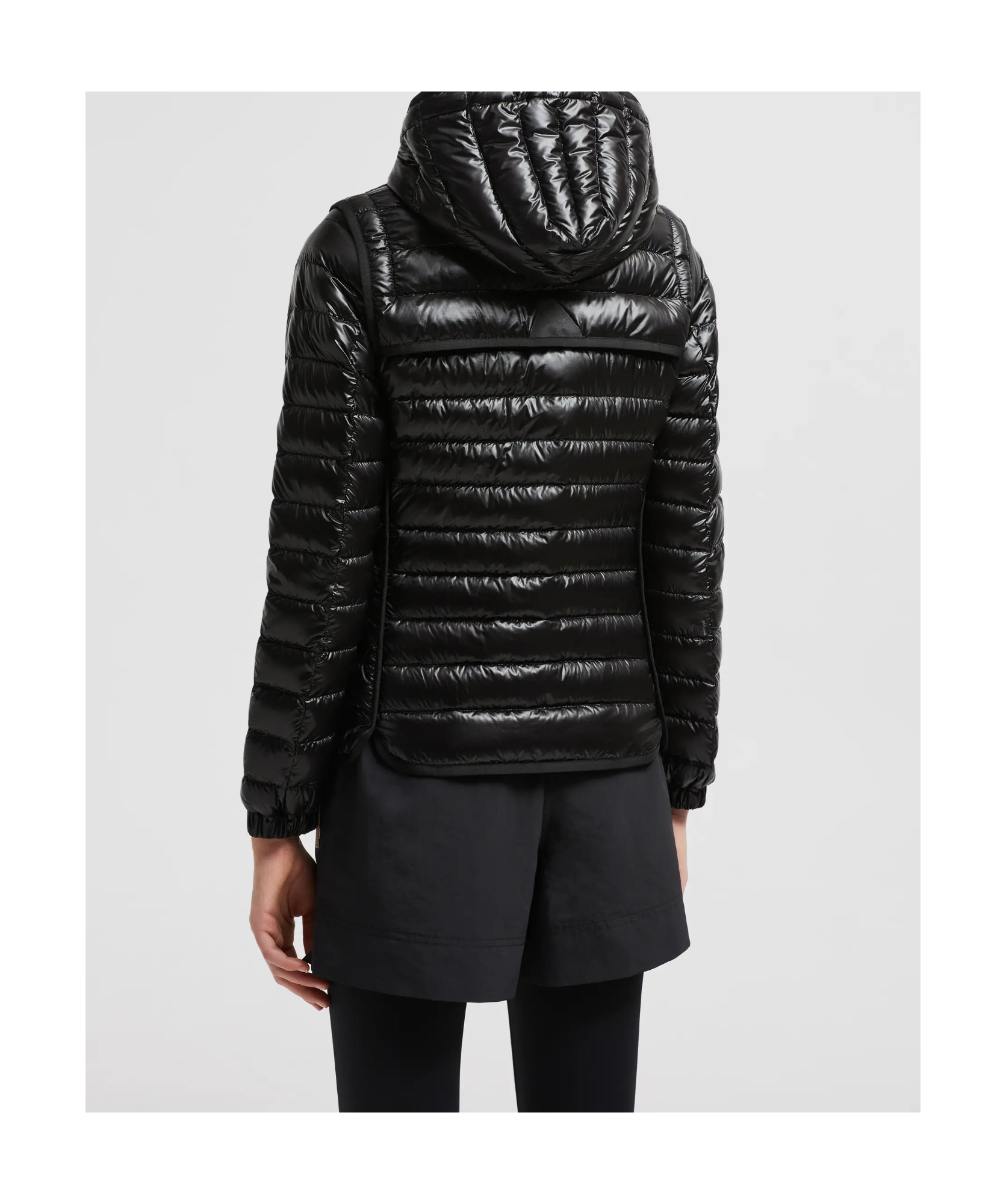 Shop Moncler Karura 2-in-1 Hooded Short Down Jacket In Black