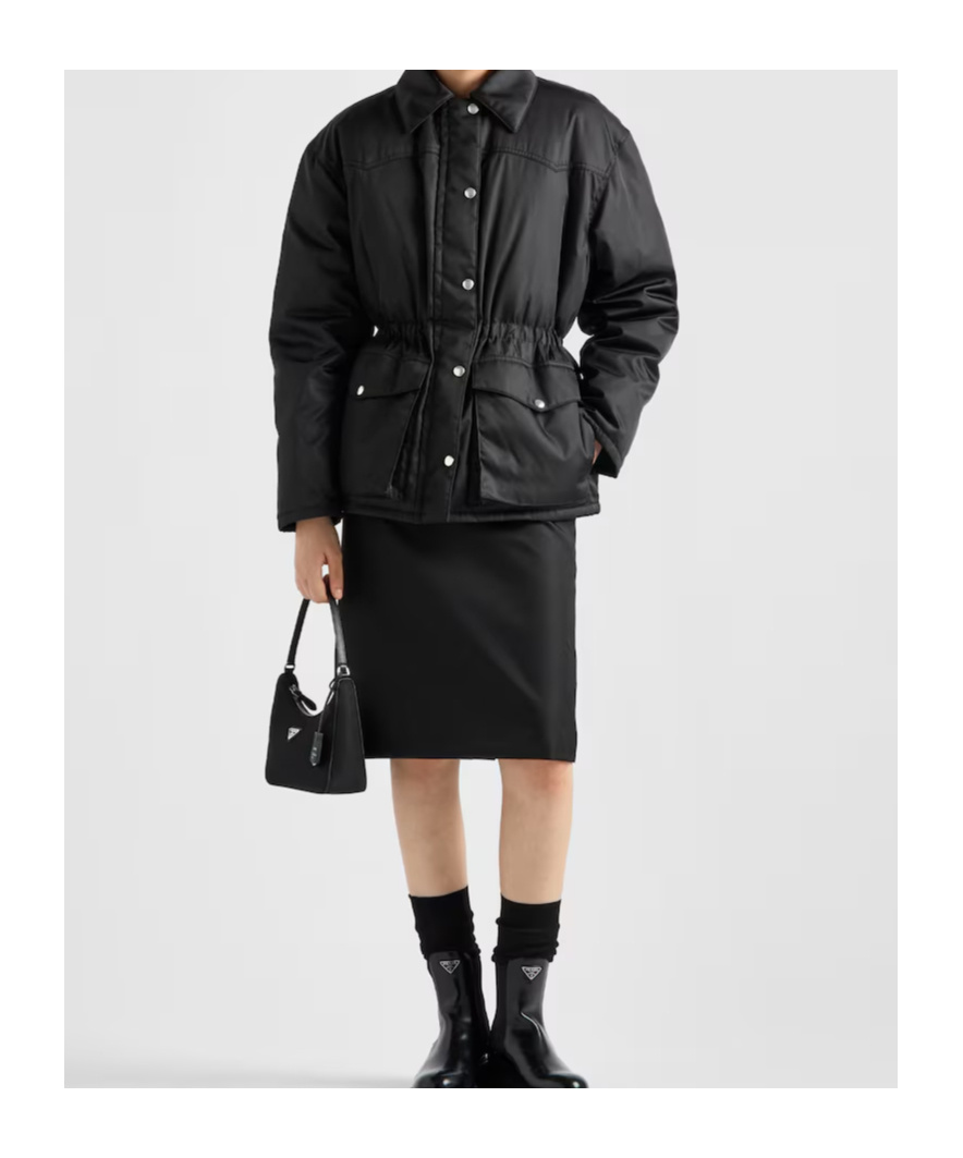 Prada Buttoned Down Jacket In Black