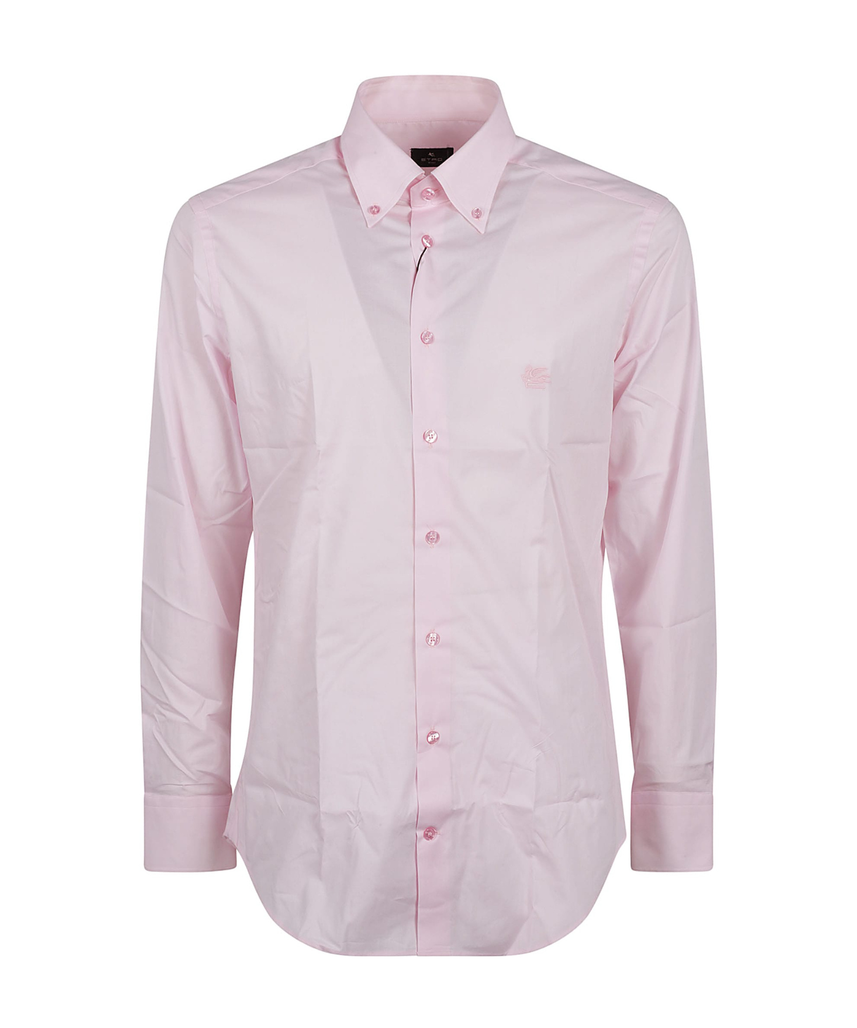 Etro Long Sleeve Fuji Botton Down Logo Shirt In Pink