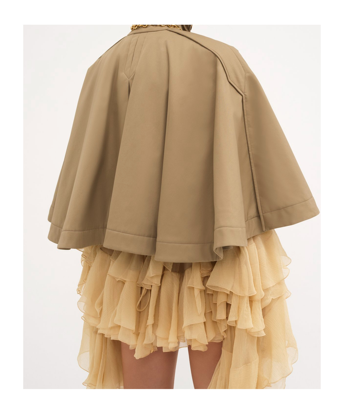 Chloé Long Sleeved Short Cape In Nude