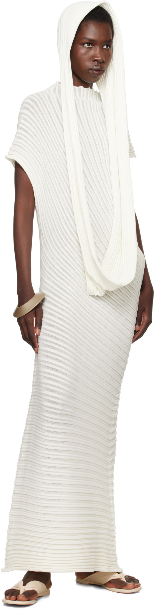 Issey Miyake Ssense Exclusive Bridal Capsule Stream Scarf In White
