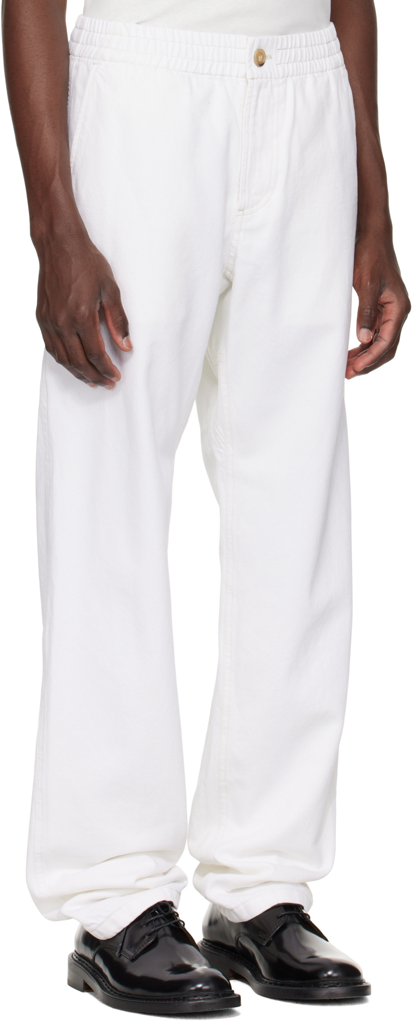 Apc Elastic Waist Casual Pants In White