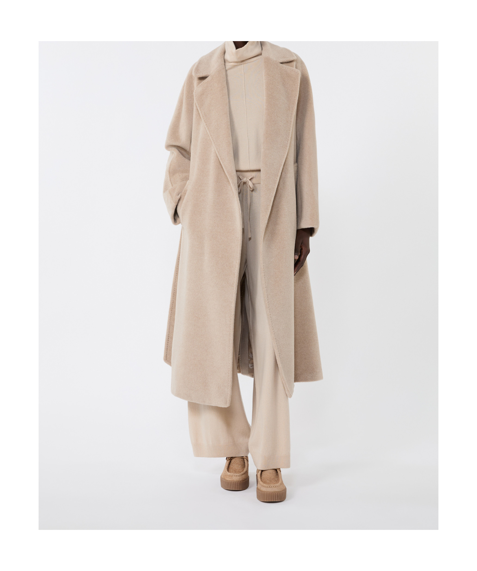 Weekend Max Mara Tempera Belted Long-sleeved Coat In Animal Print