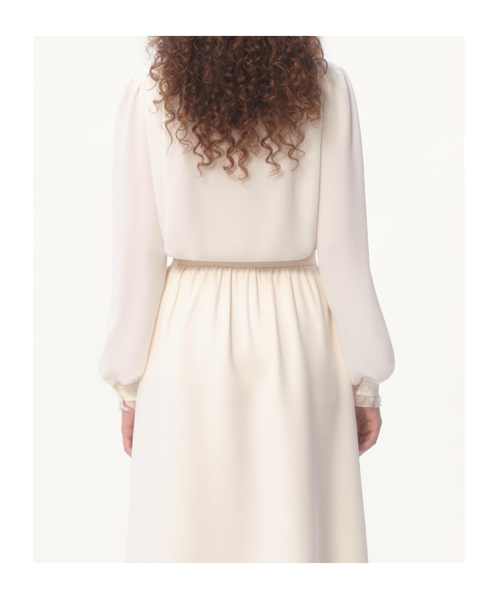 Valentino Bluse Aus Georgette Frau Elfenbein 50 In Ivory