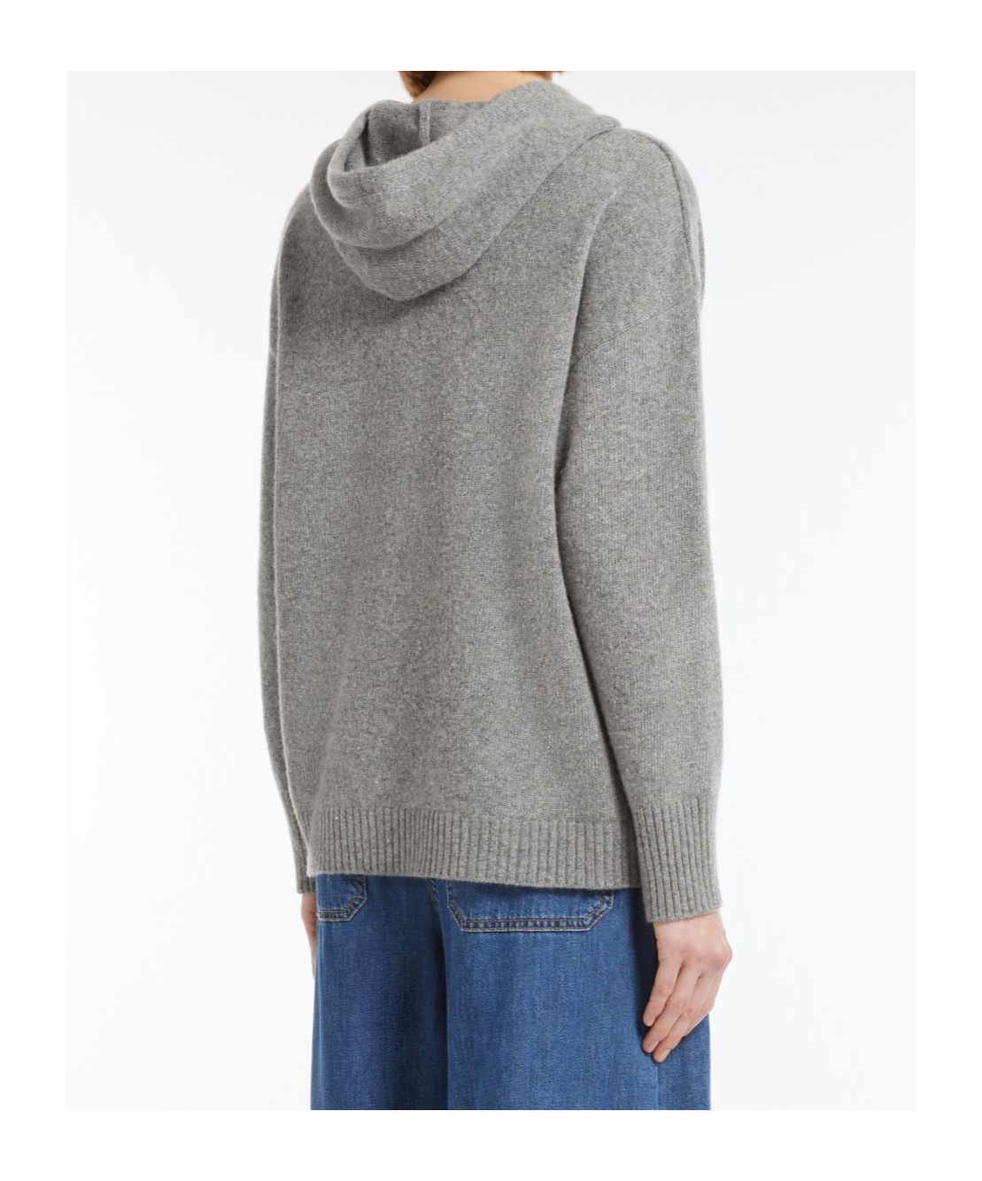 Weekend Max Mara Scenico Viscose & Cashmere Hoodie In Medium Gray