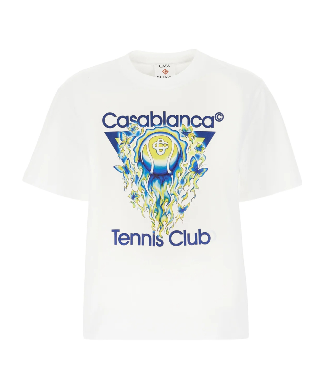 Casablanca Tennis Club Icon Graphic Crew Neck T-shirt In White
