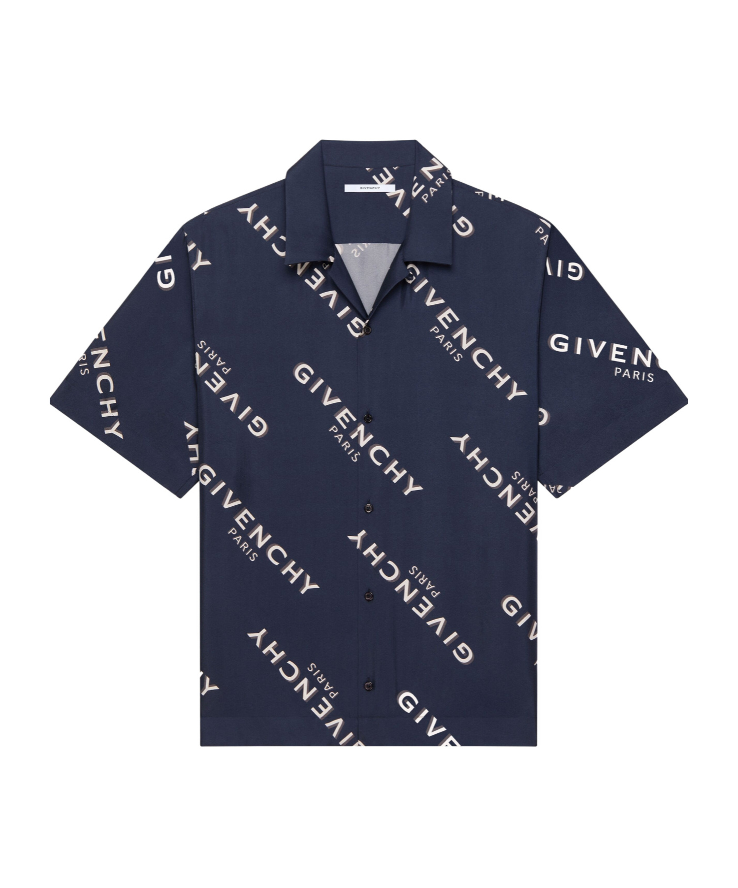 Givenchy Shadow Printed Shirt In Silk In Blue