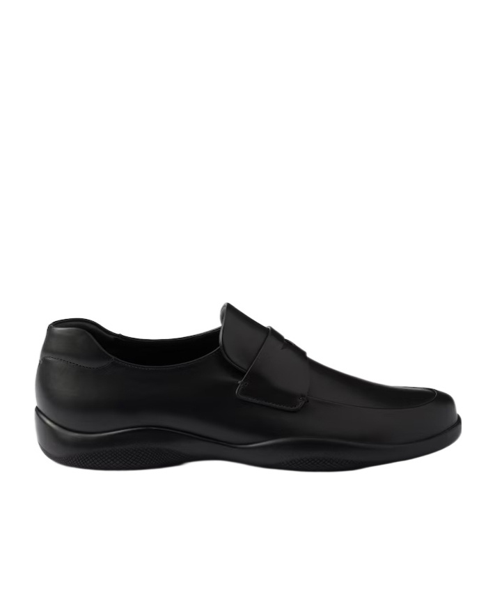 Prada Toblach Leather Loafers In Black