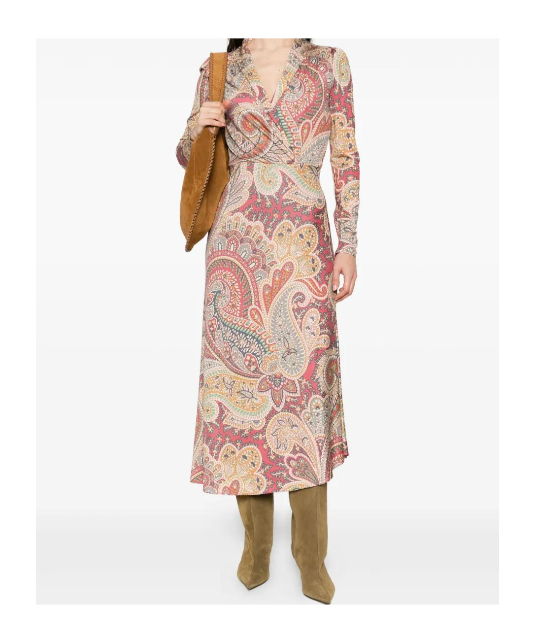Etro Paisley Print Wrap Dress In Multi