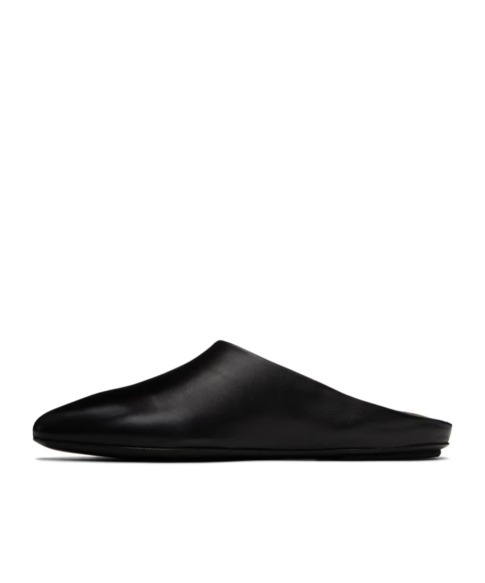 Marsèll Round-toe Leather Slippers In Black