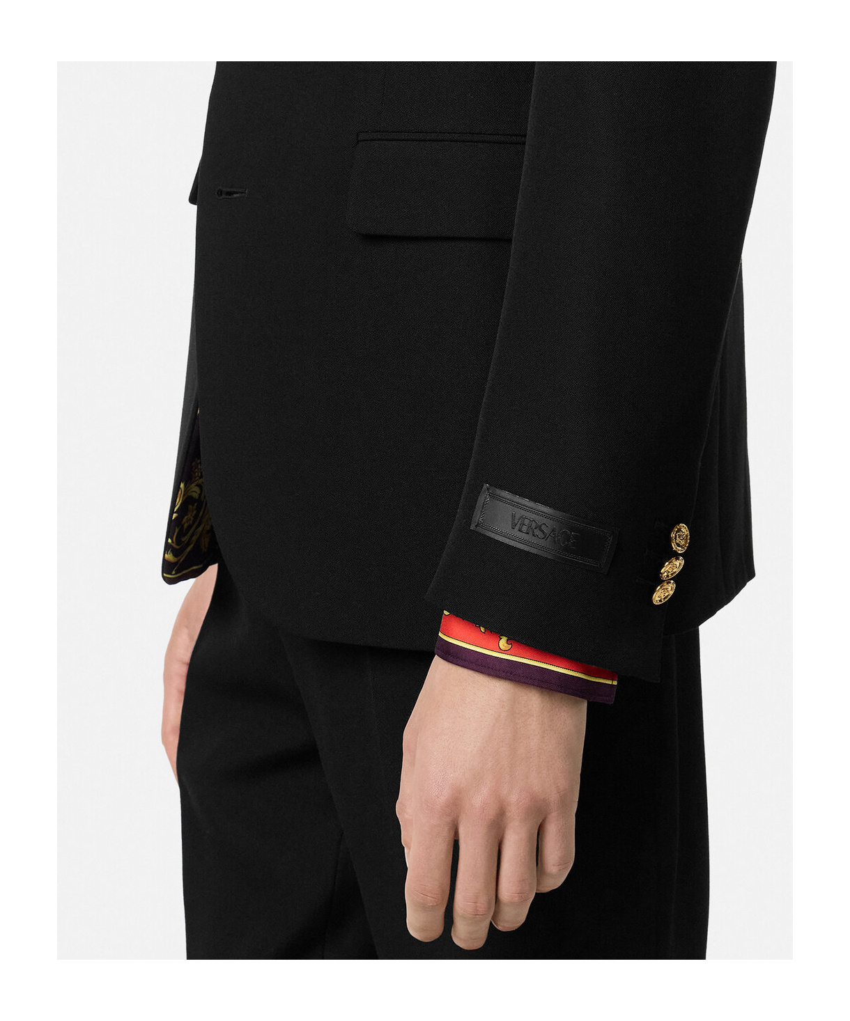Versace Tailored Single Breasted Blazer With Notched Lapels In Black