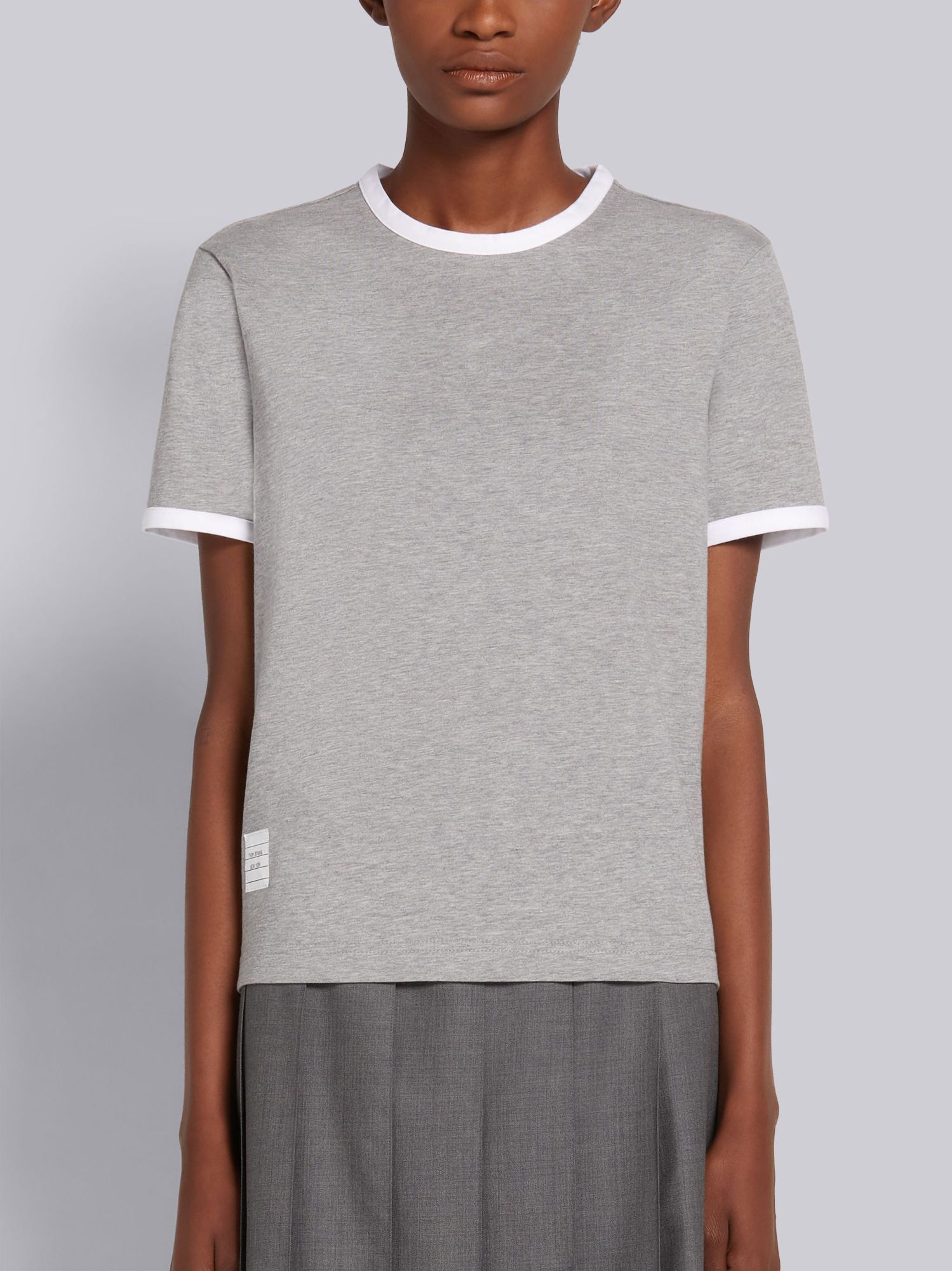 Thom Browne "ringer" T-shirt – Light Grey In Gray