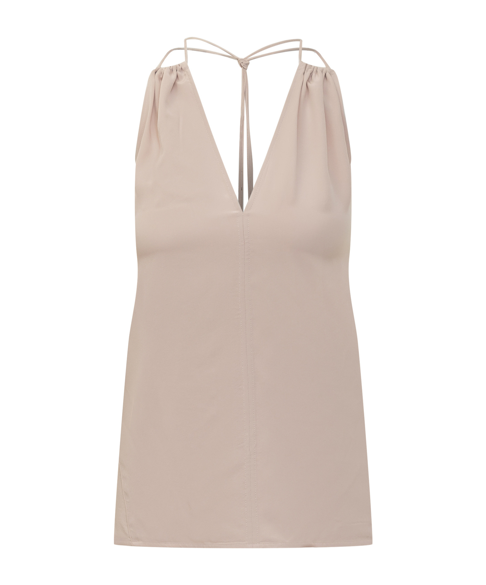 Victoria Beckham V-neck Gathered Halter Top In Neutral