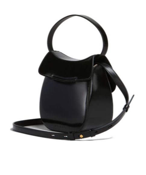 Marni Butterfly Calfskin Shoulder Bag In Black