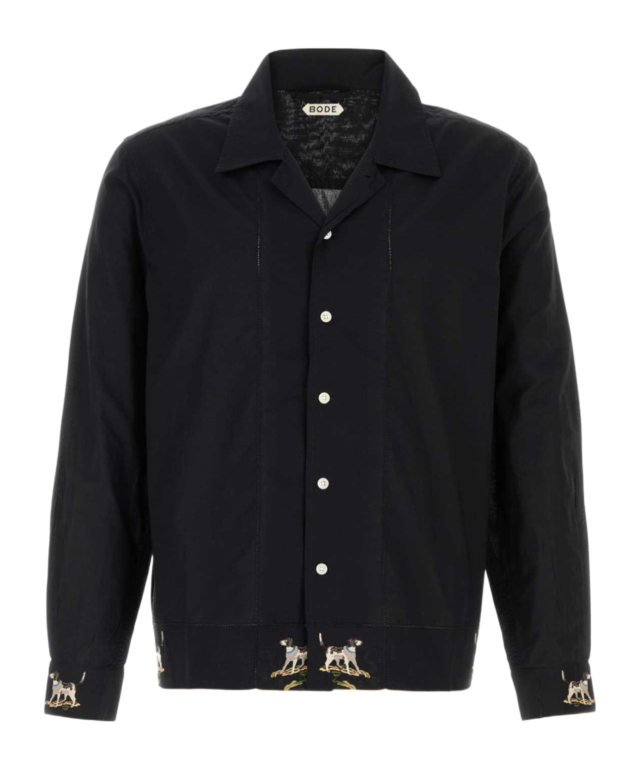 Bode Embroidered-motif Shirt In Black