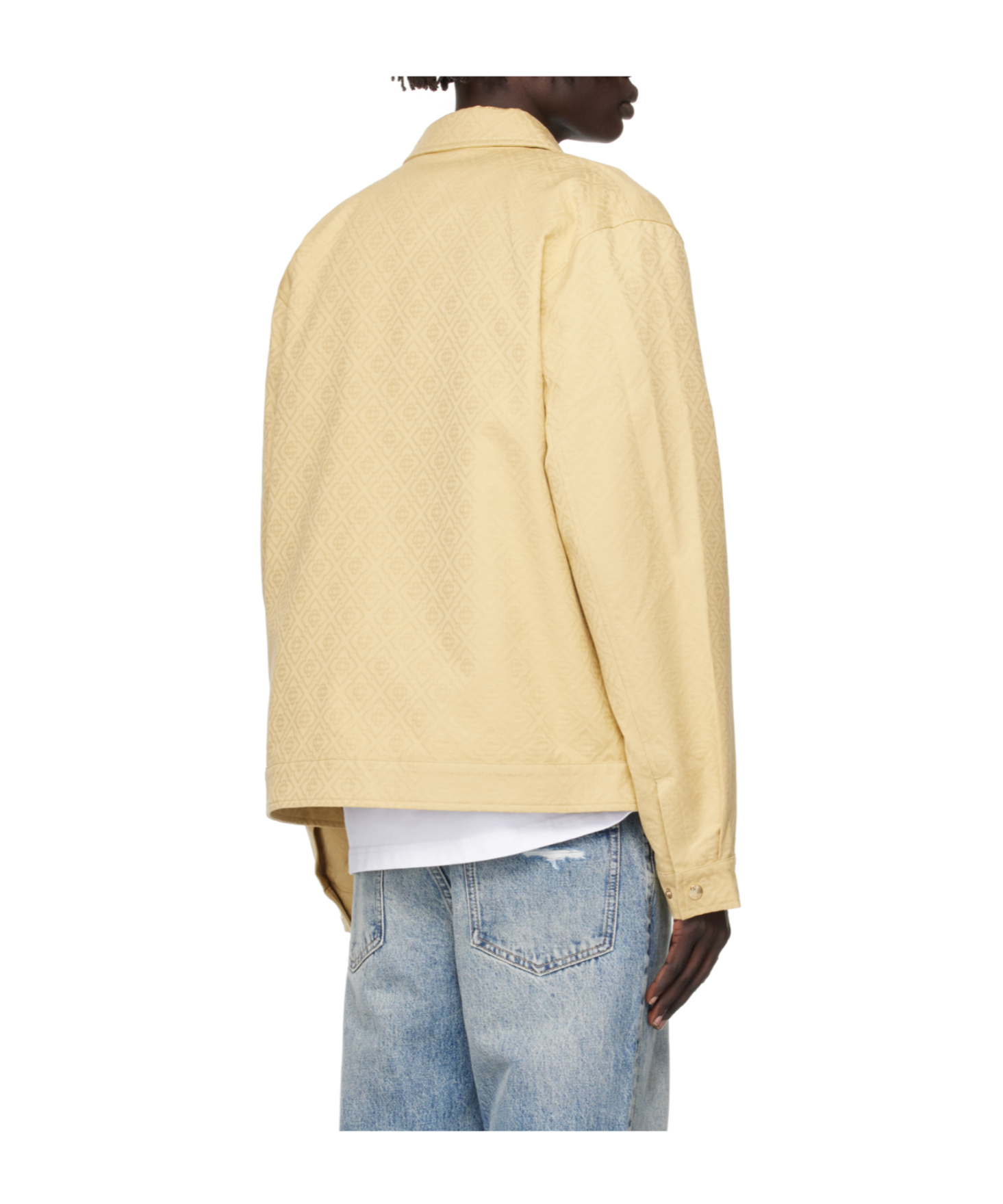 Casablanca Beige Cotton Monogram Jacquard Jacket In Neutral