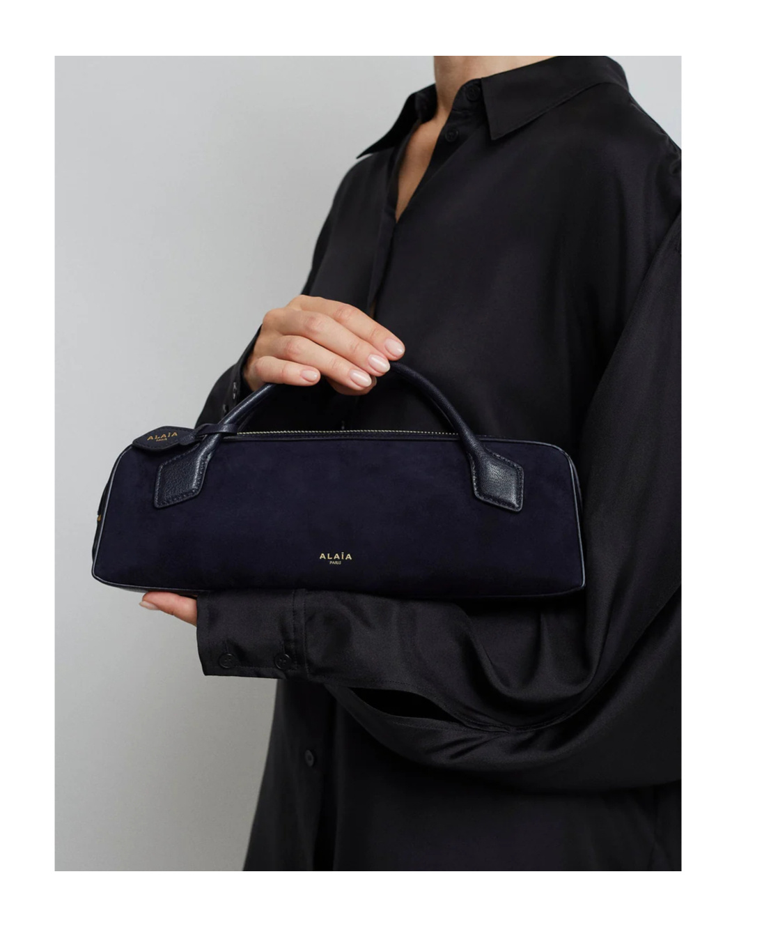 Alaïa Double Zipper Handbag In Blue