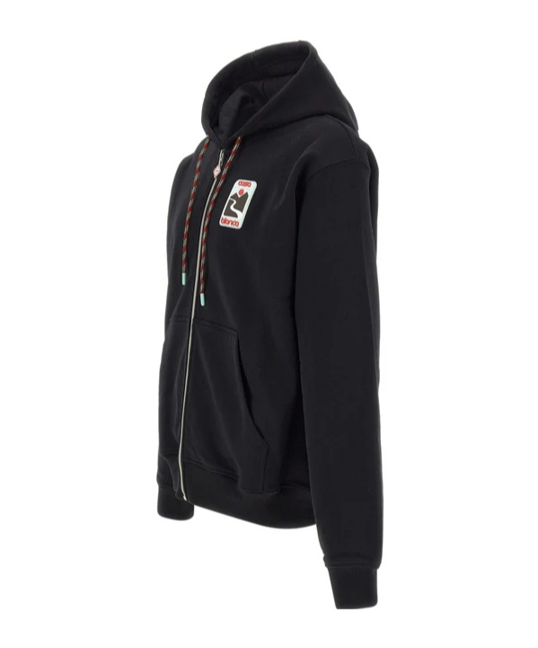 Casablanca Drawstring Hooded Sweatshirt In Black