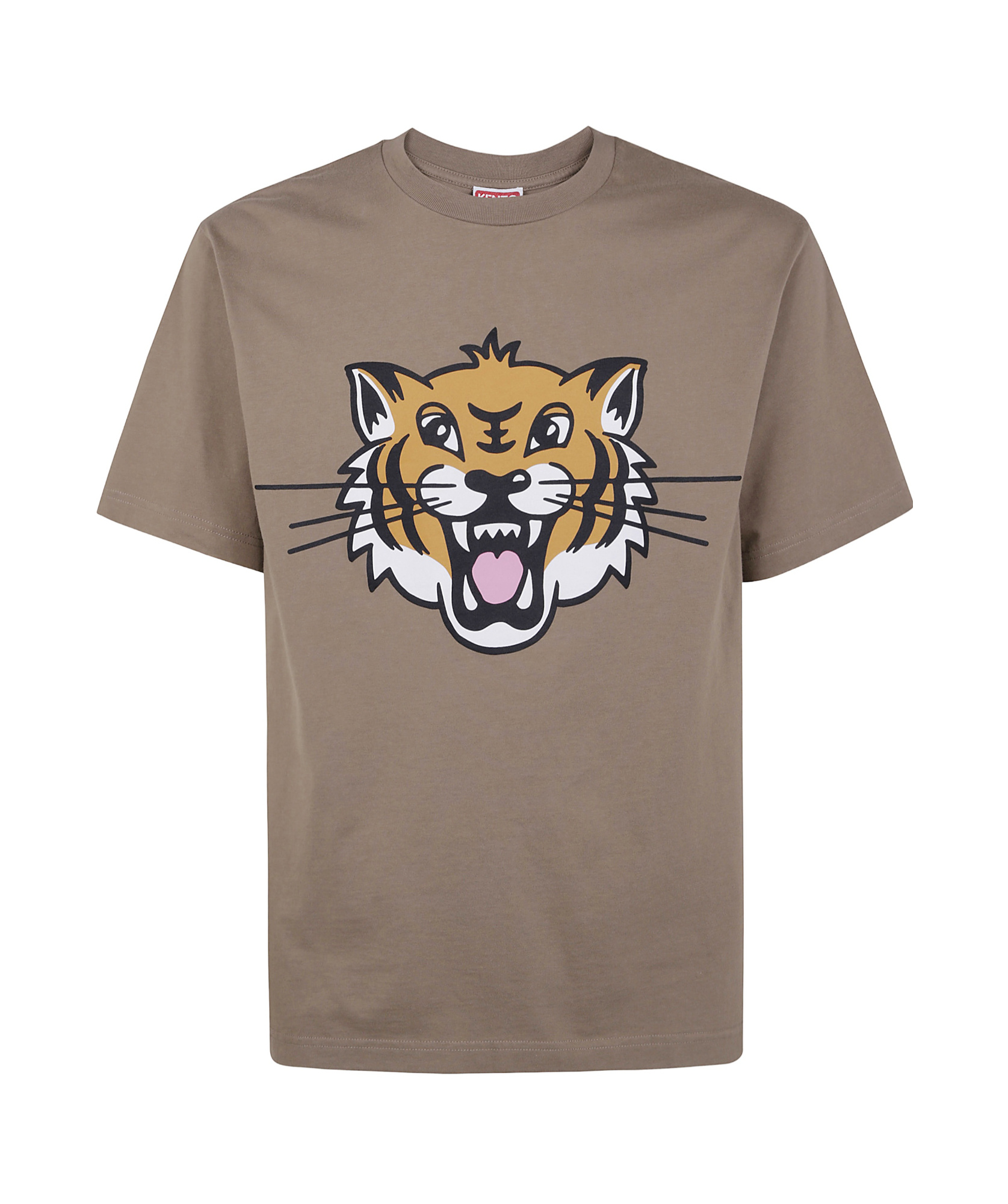Kenzo Happy Tiger Classic Tshirt In Gray
