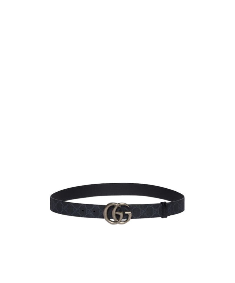 Gucci Gg Marmont Fabric Belt In Black