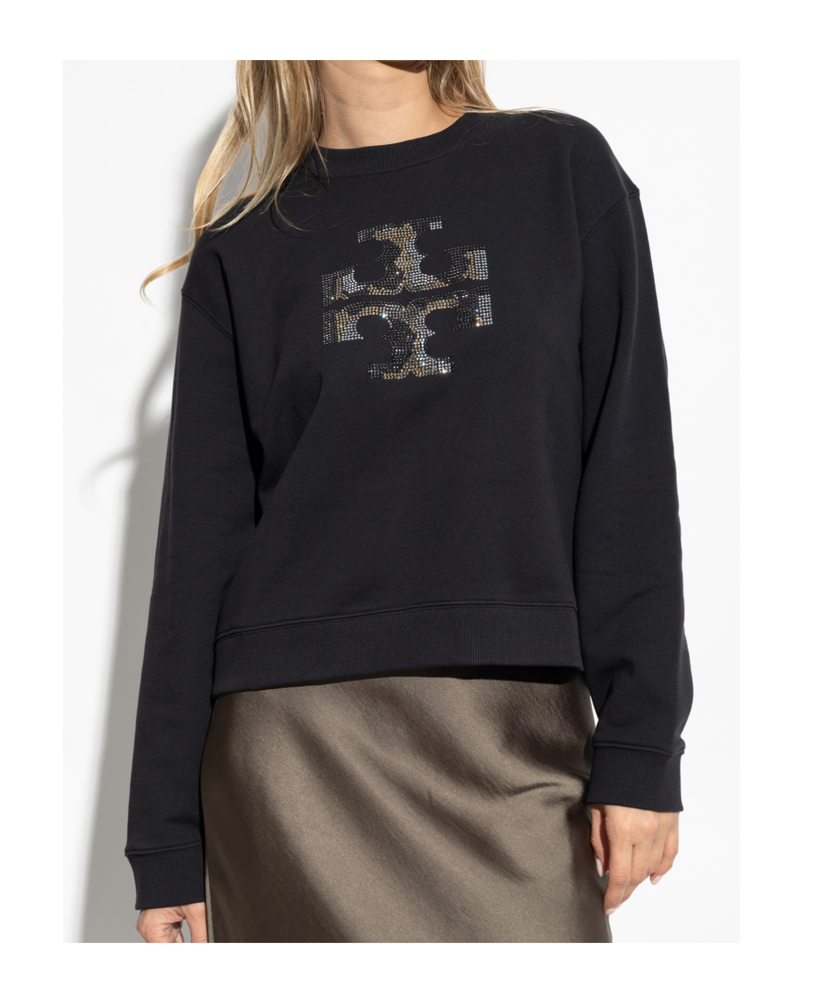 Shop Tory Burch Long-sleeved Sweater In Black