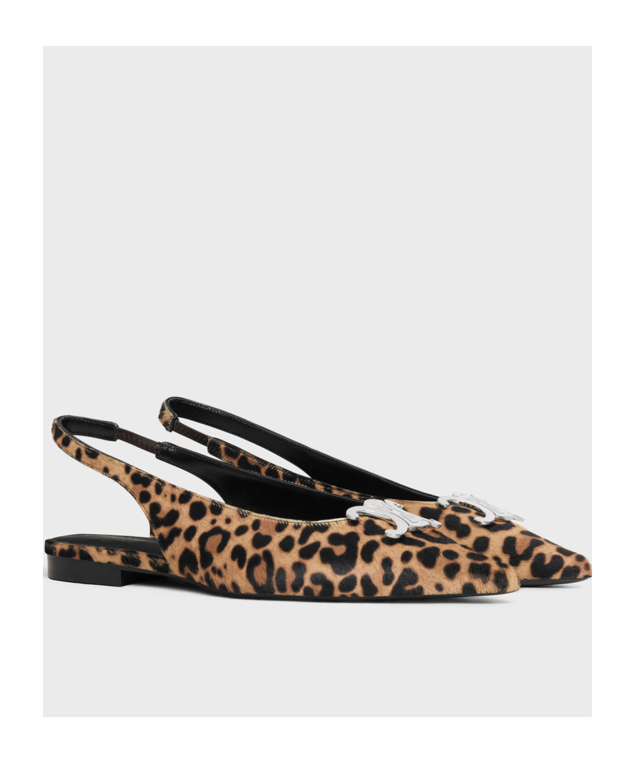 Celine Alma Triomphe Flat Sandals In Black