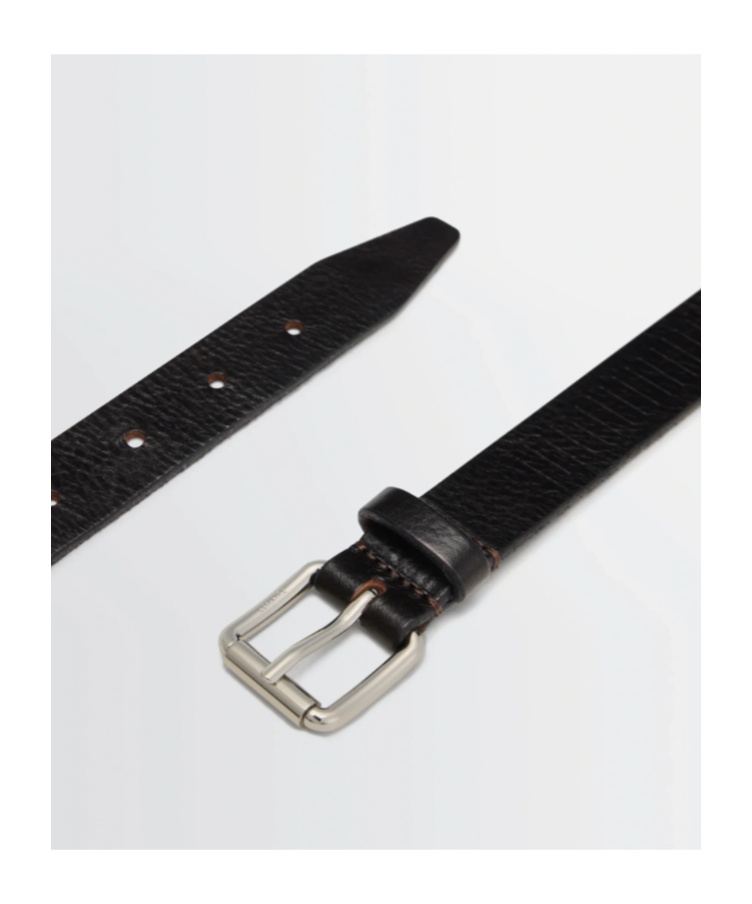 Lemaire Embossed Track Pattern Belt In Black