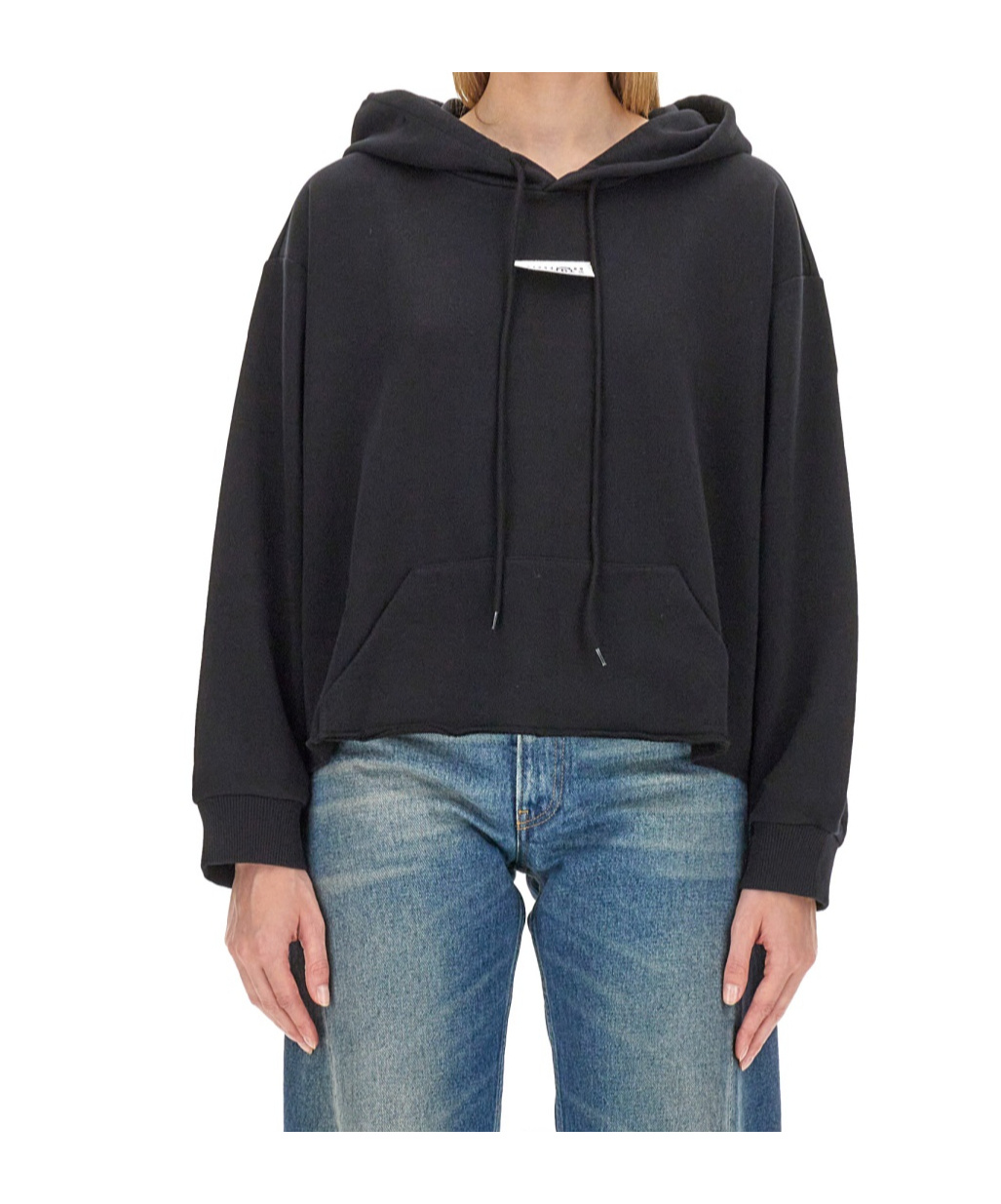 Shop Mm6 Maison Margiela Numbers-patch Hoodie In Black