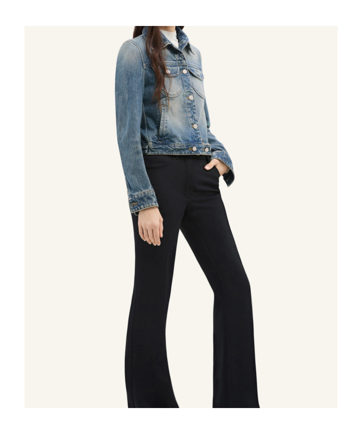 Shop Courrèges Trucker Logo-embroidered Denim Jacket In Gray