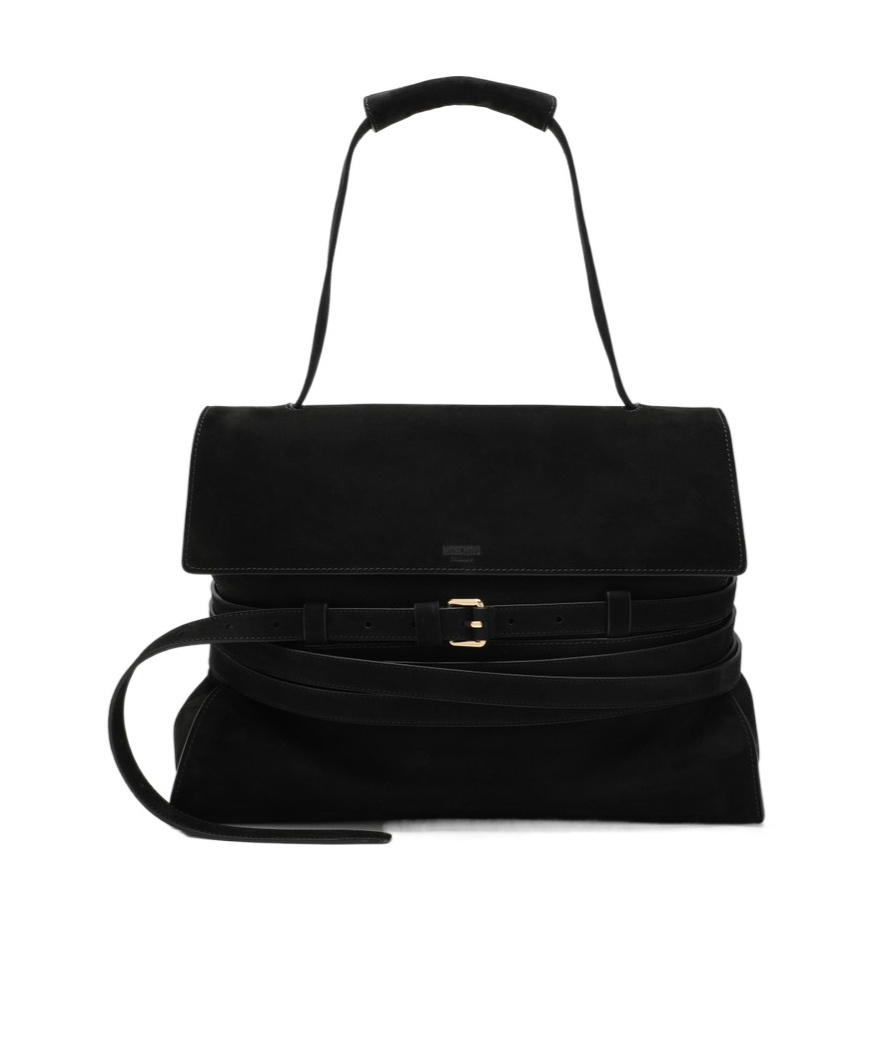 Shop Moschino Flip Shoulder Bag In Black