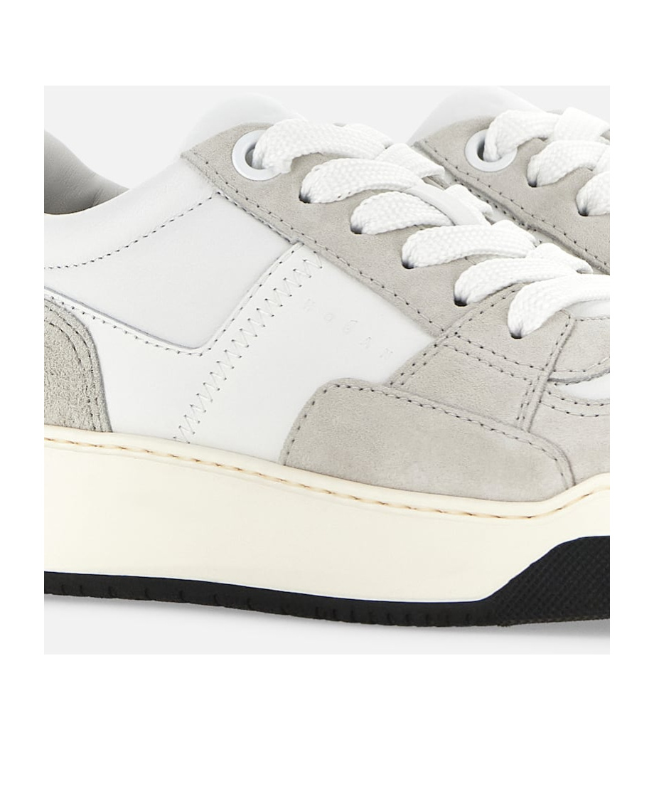 Hogan Chamallow Suede And Nappa Two-tone Sneakers In White