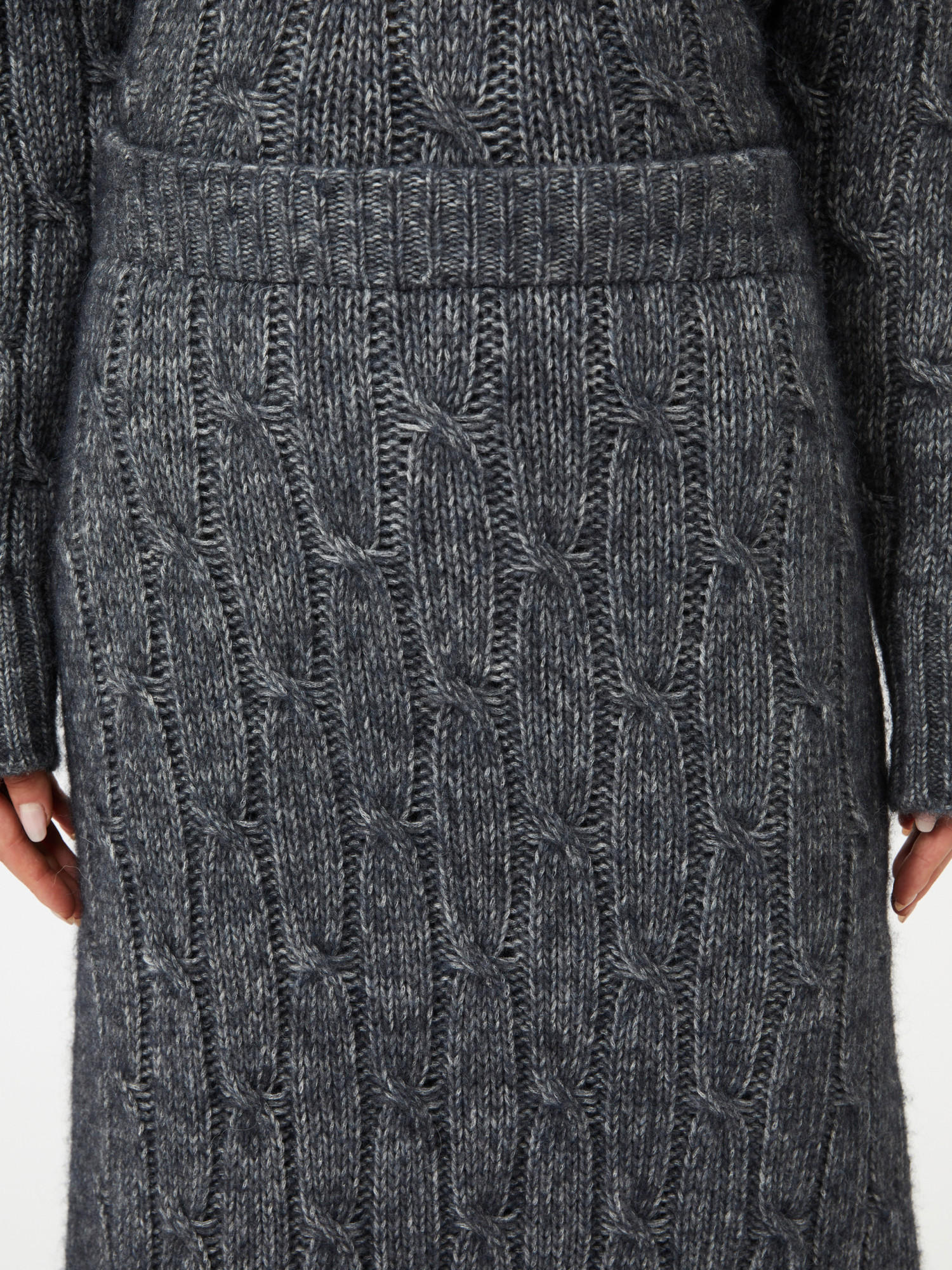Max Mara Elastic Waist Skirt In Gray