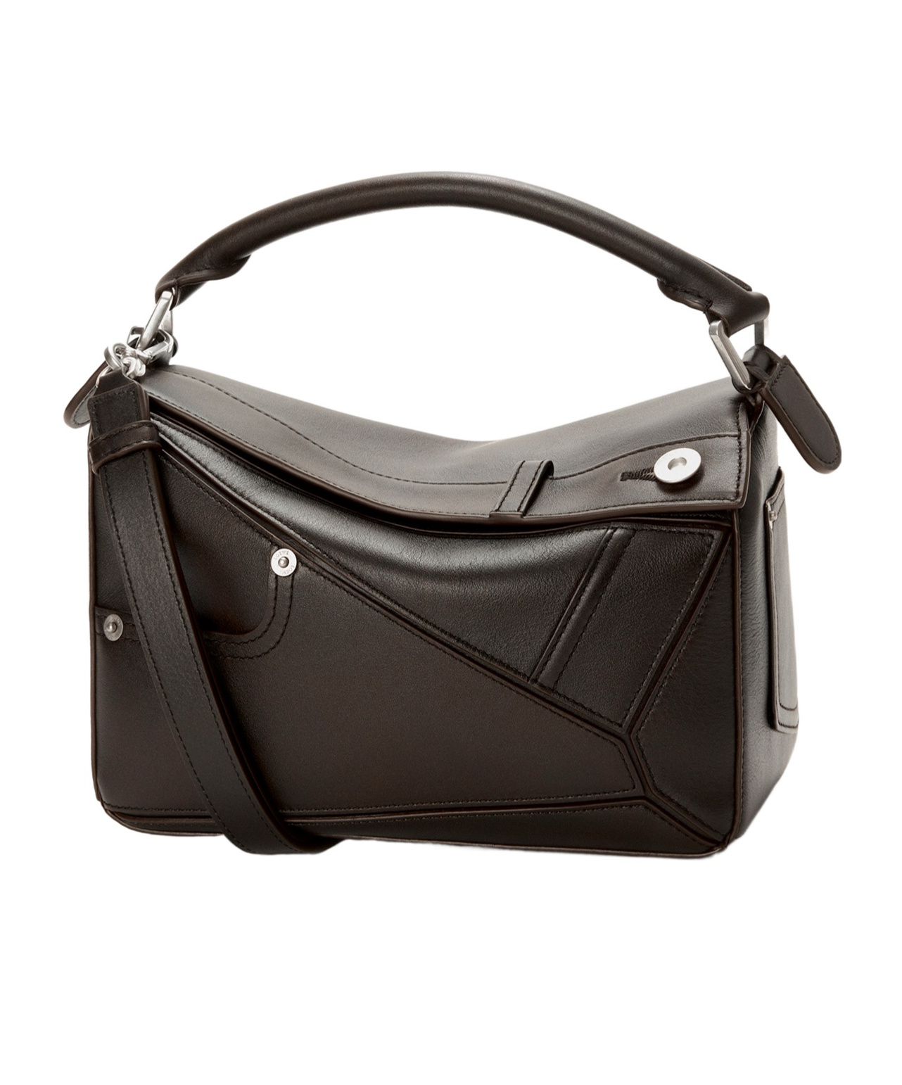 Loewe Panta Small Puzzle Bag In Shiny Calfskin In Brown