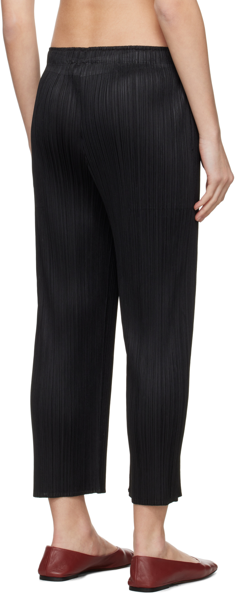Issey Miyake Elastic Waist Casual Pants In Black