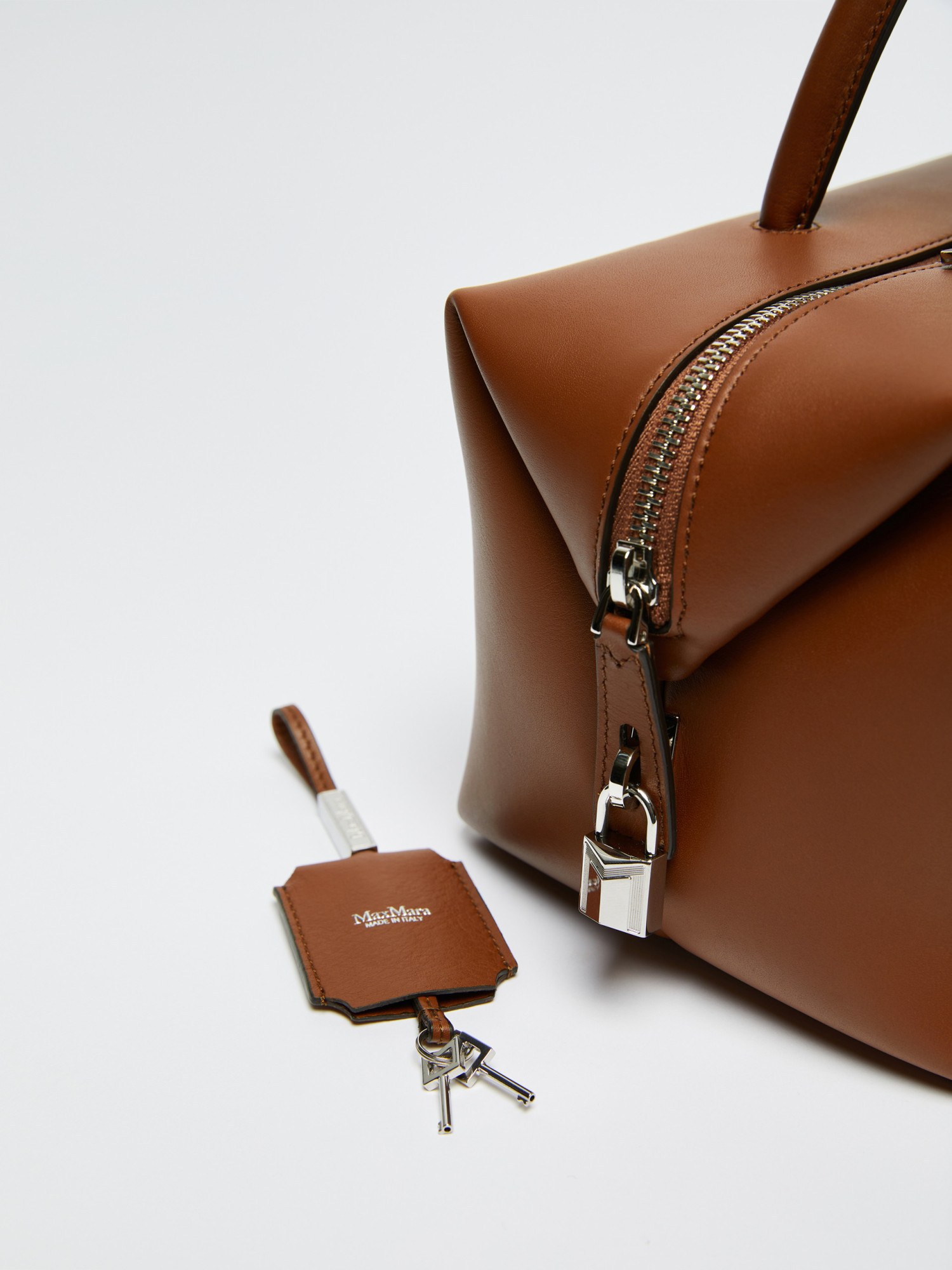 Max Mara Medium Natural Leather Bowler Bag In Brown