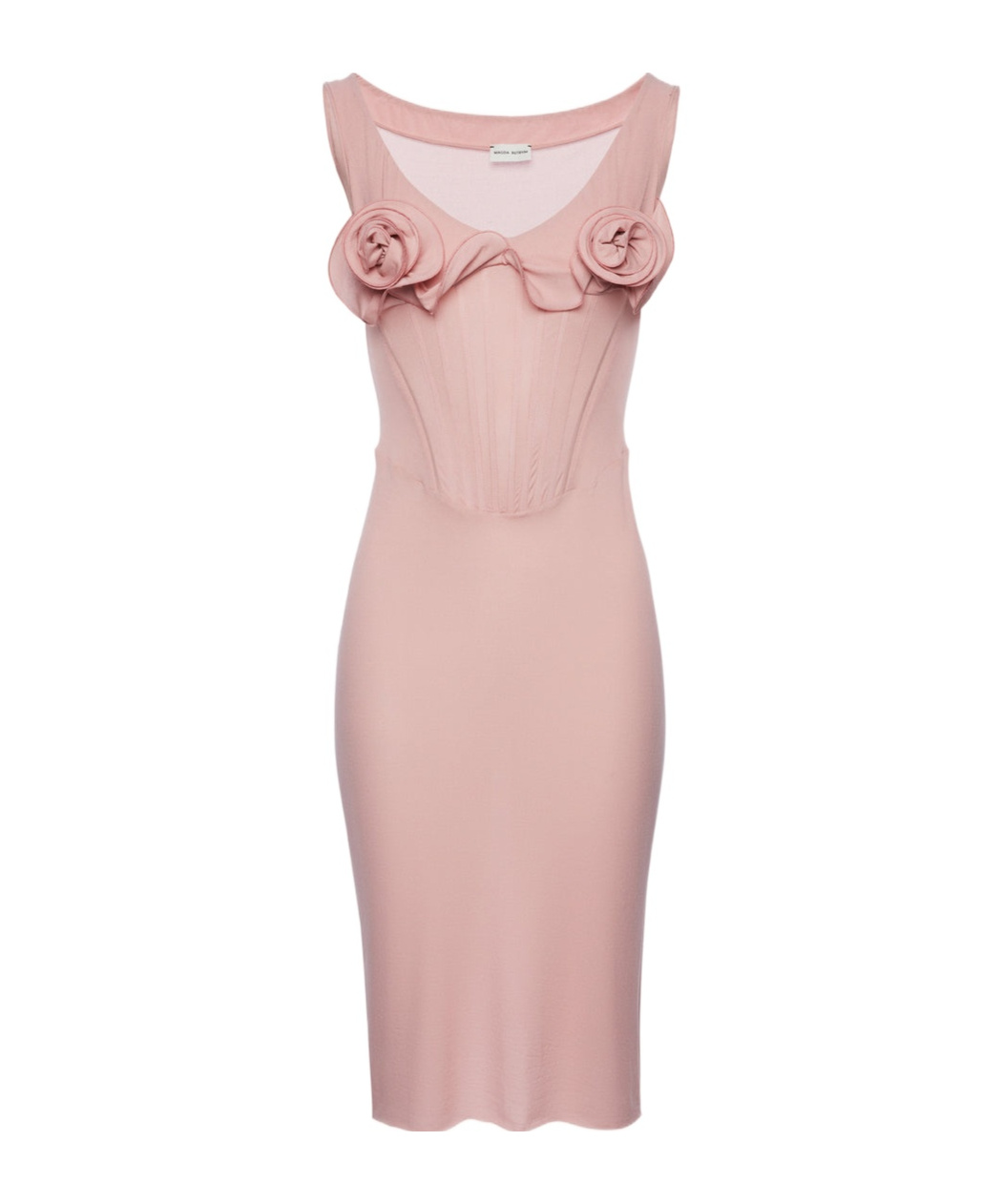 Magda Butrym Pink Floral Bustier Midi Dress In Pink