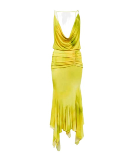 Attico Melrose Cowl-neck Midi Dress In Green