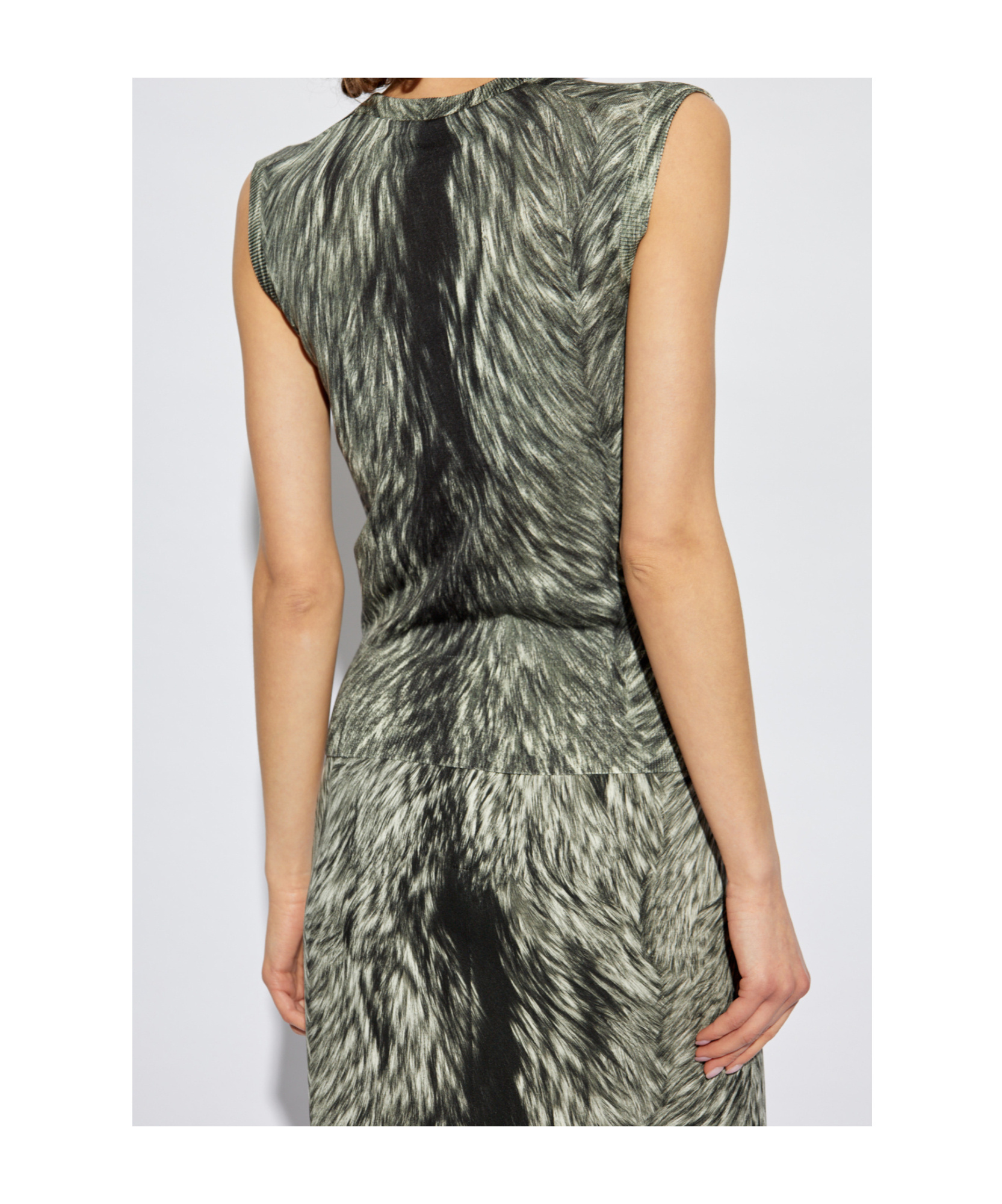 Dolce & Gabbana Fur-print Tank Top In Black