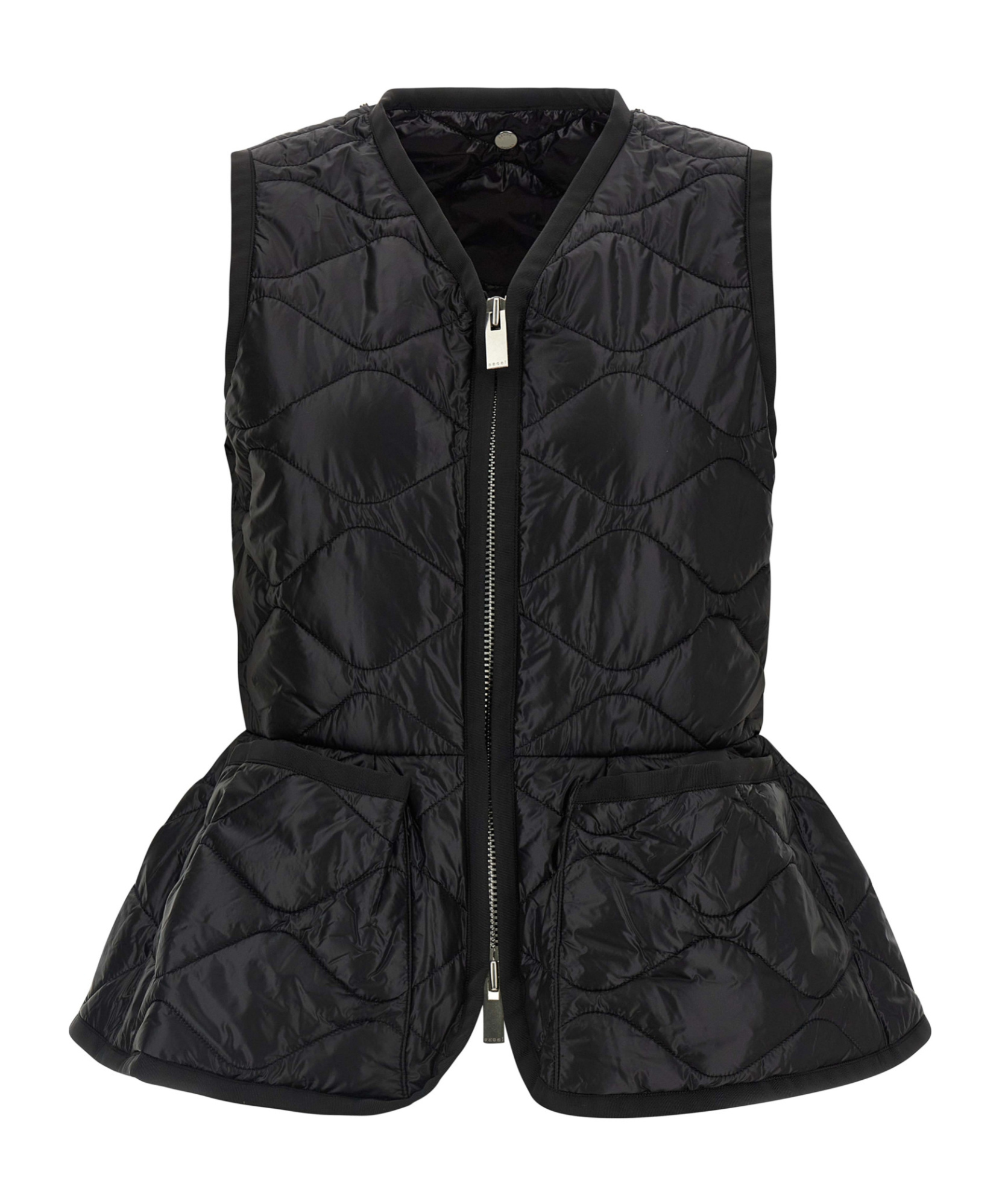 Sacai 2 In 1 Leather Jacket In Black