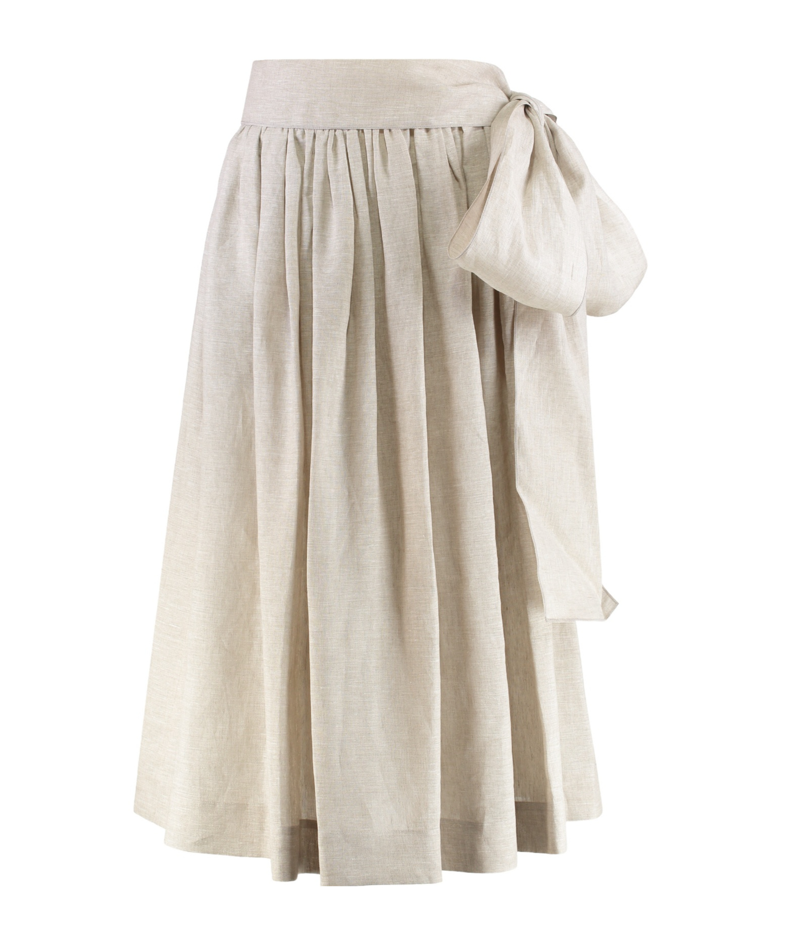 Fabiana Filippi Tied-waist Pleated Midi Skirt In Neutral