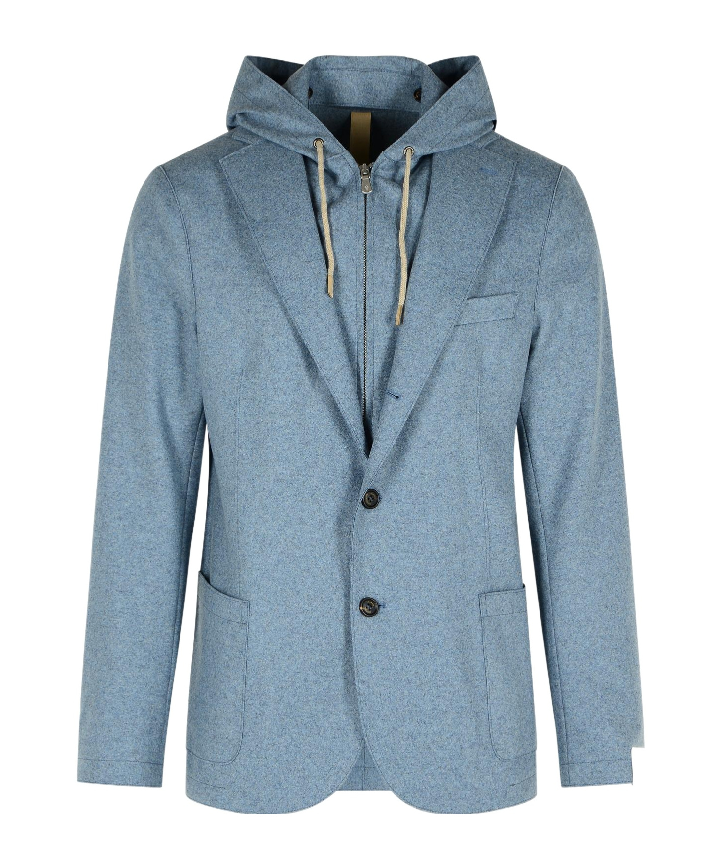 Eleventy Single Breasted Hooded Jacket Sugar In Blue