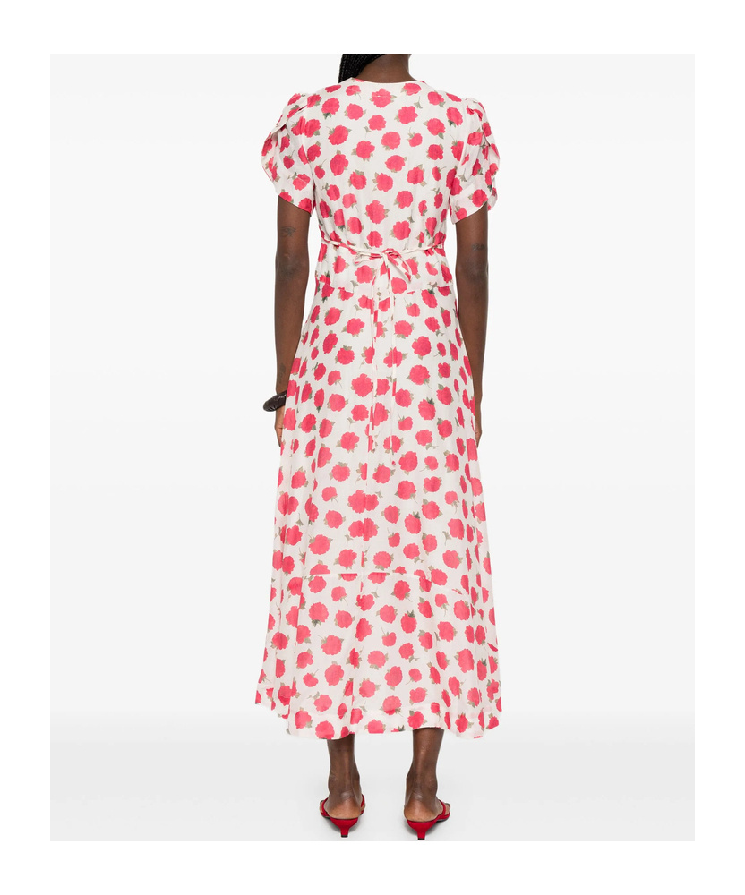 Shop Rixo London Patterned Dress In Pink