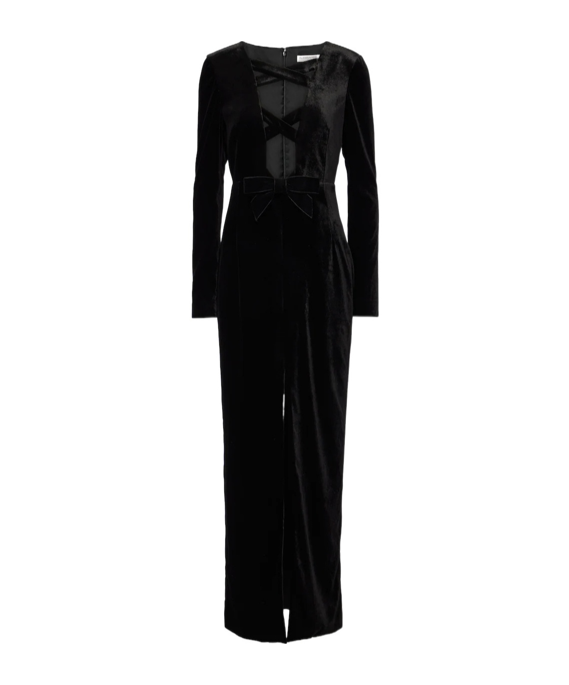 Alessandra Rich Velvet Maxi Dress In Black